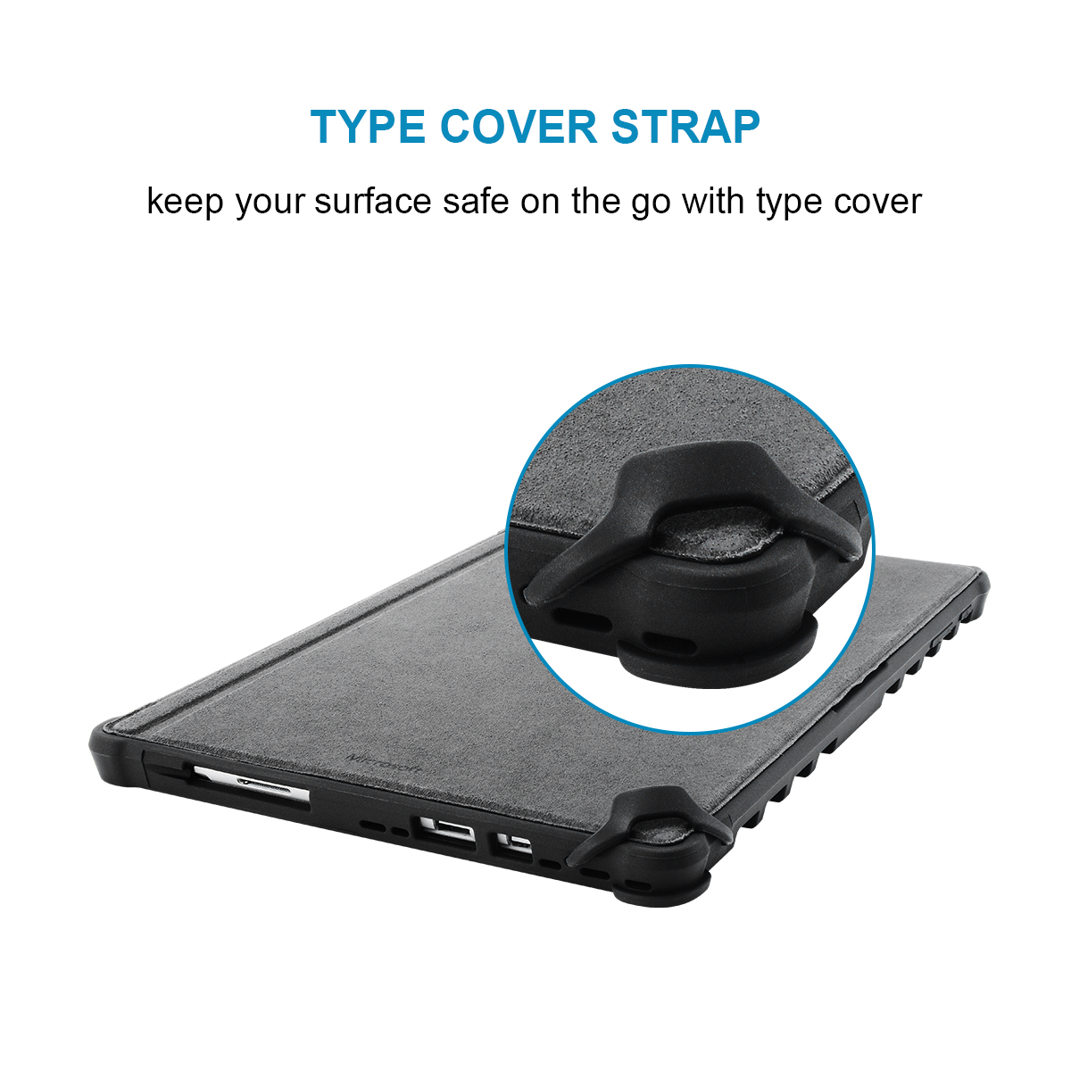 Rugged Folio Protective Cover Compatible with Type Cover, Kickstand case for Surface Pro 4/5/6/7/7 Plus